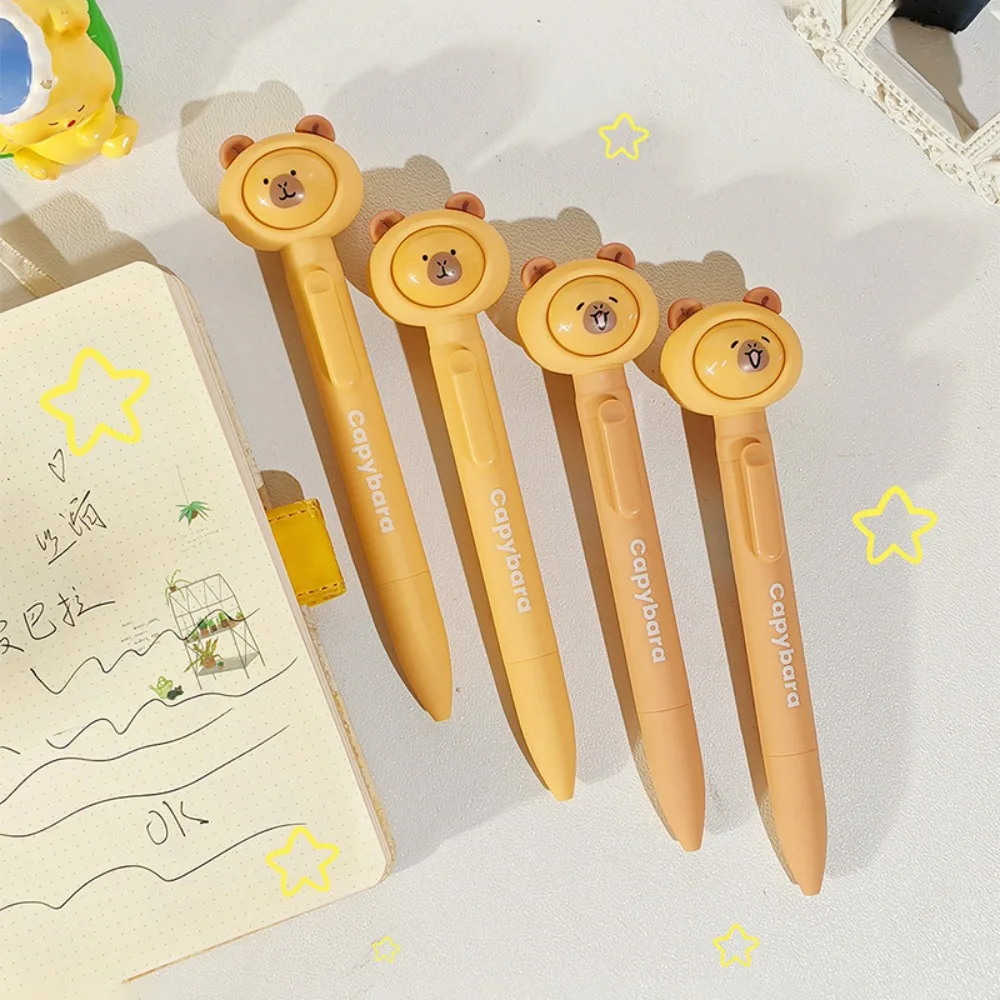 

New Capybara Gel Pen Stress Relief 0.5mm Black Ink Ballpoint Pen Face-changing Smooth Signature Pen School Office