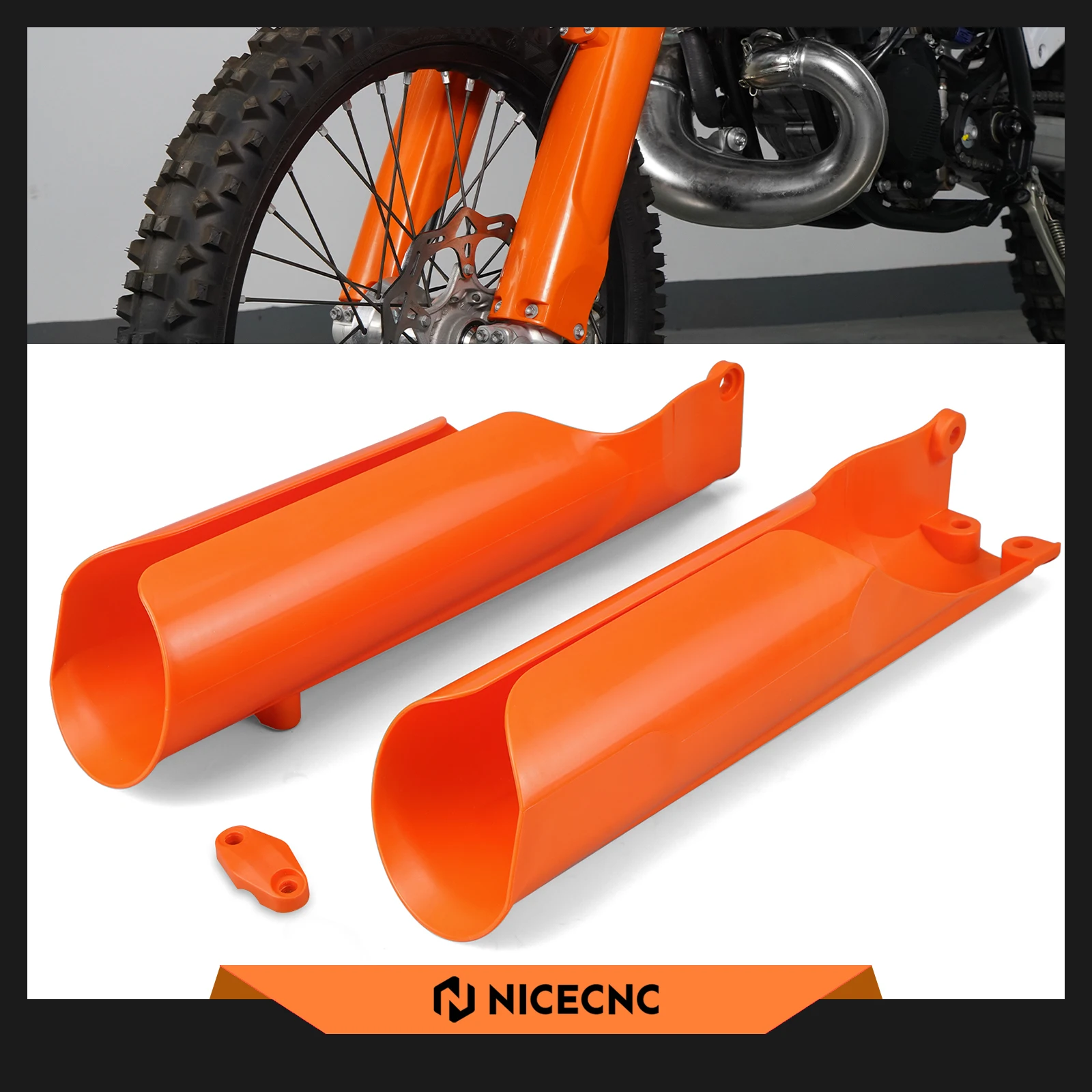 2024 ل KTM EXC 300 EXC 250 EXC 150 EXC-F 500 EXC-F 450 350 250 EXCF دراجة نارية الجبهة السفلى شوكة غطاء حماية عدة #2