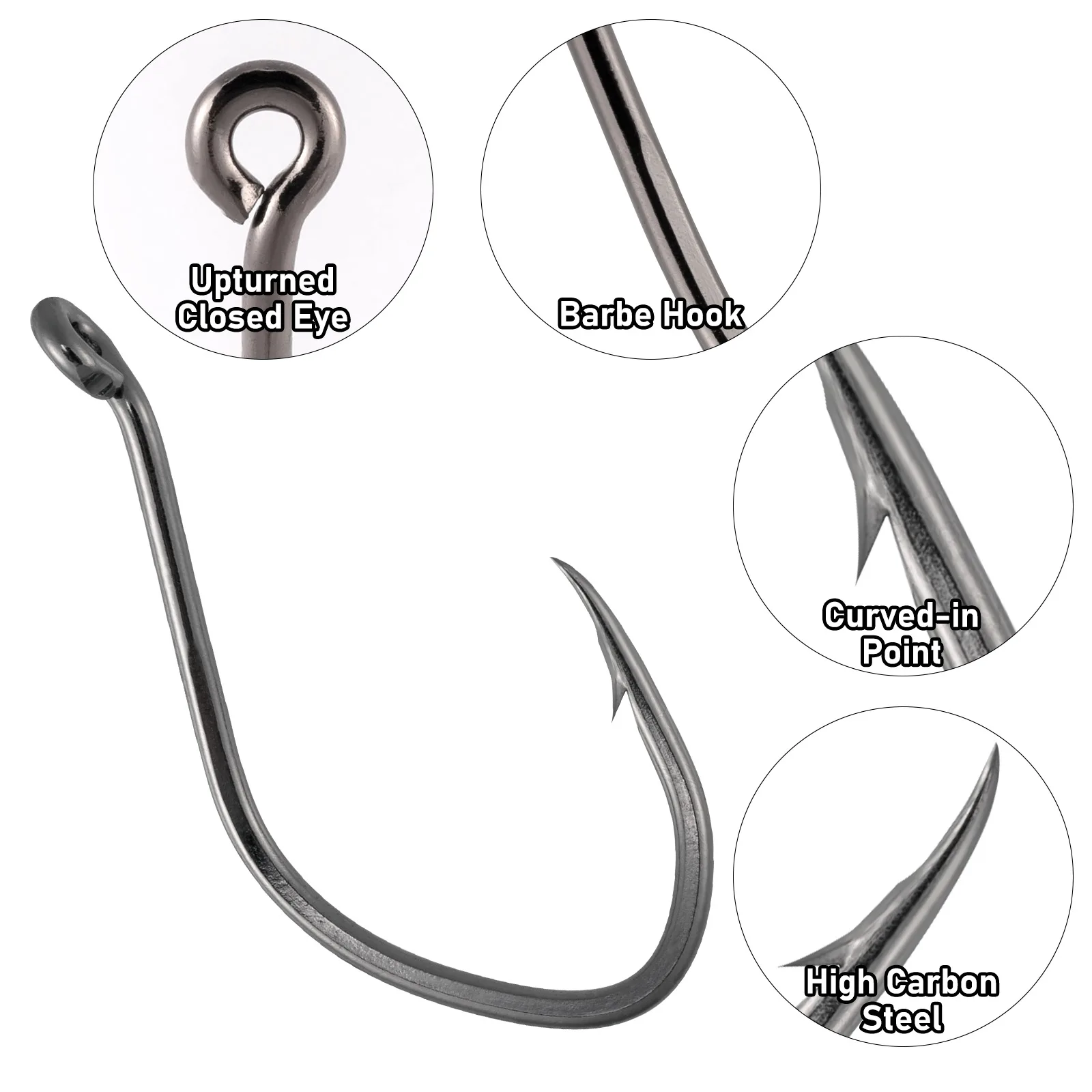 Anzuelos offset Big River – Cebo vivo para halibut y lucio
