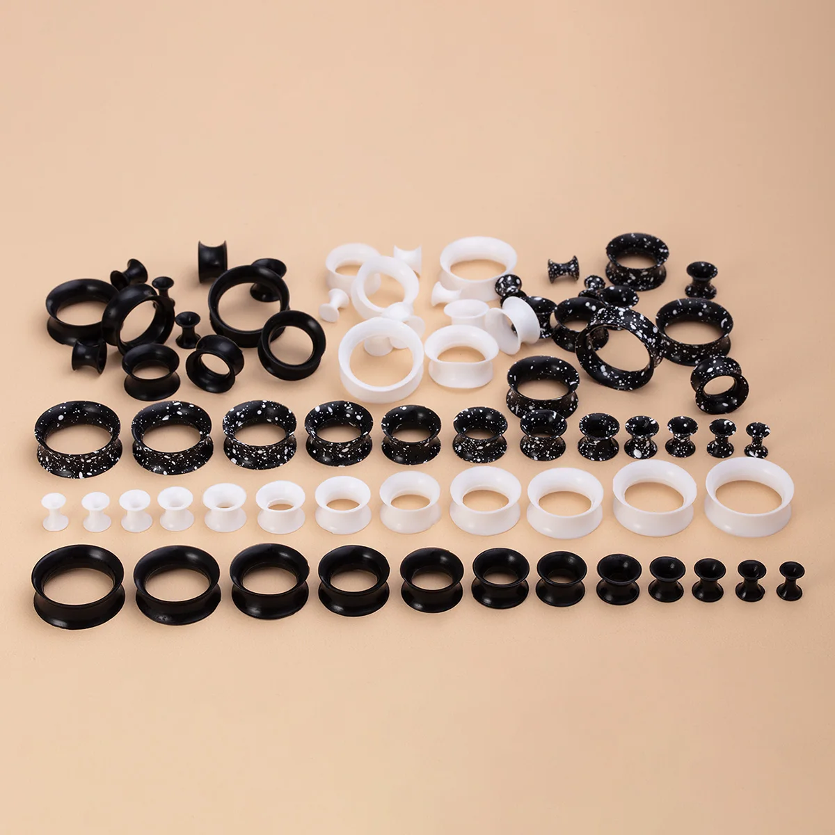 6pcs 3mm-22mm Silicone Flexible Double Flared Flesh Tunnel Soft Ear Plugs Ear Gauges Expander Stretcher Earlets Piercing Jewelry