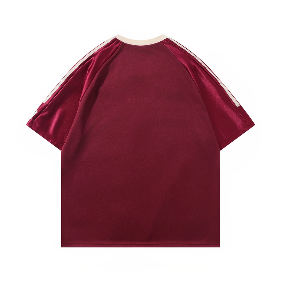 Vintage Jersey T-Shirt Men Y2K Emblem Embroidery Sport Breathable Tshirt Harajuku Hip Hop Casual
