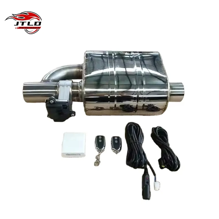 High Performance 76mm 63mm Oval Exhaust Muffler with Electric Valve Universal Catback System for Cars & Trucks