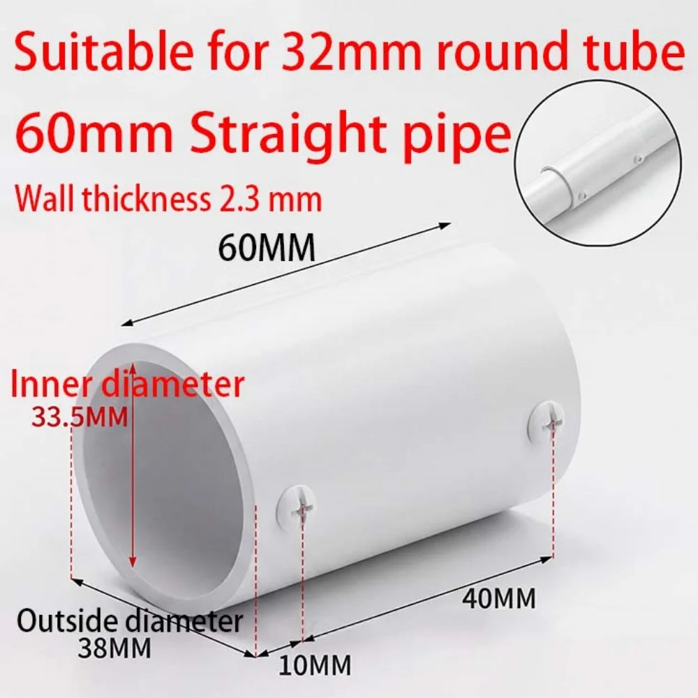 Stainless Steel Straight Pipe Connector 19/22/25/32mm 2 Way Pipe Joints Tube Connector Fittings Chain Link Fence Clamp Connector