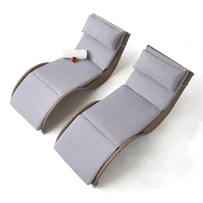 Outdoor furniture Garden swimming pool Wicker loungers Outdoor beach Rattan sunbathing