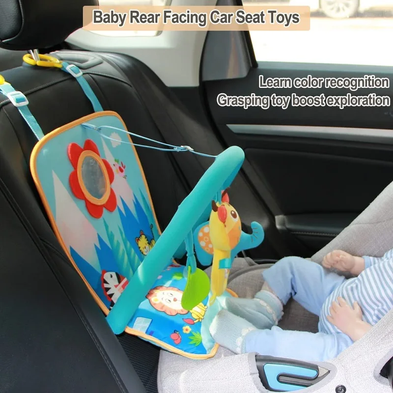 Infant Car Seat Toy Activity Center Rear Facing Car Seat Travel Toy Kick Play Games for Babies Hanging Rattles Baby Sensory Toys