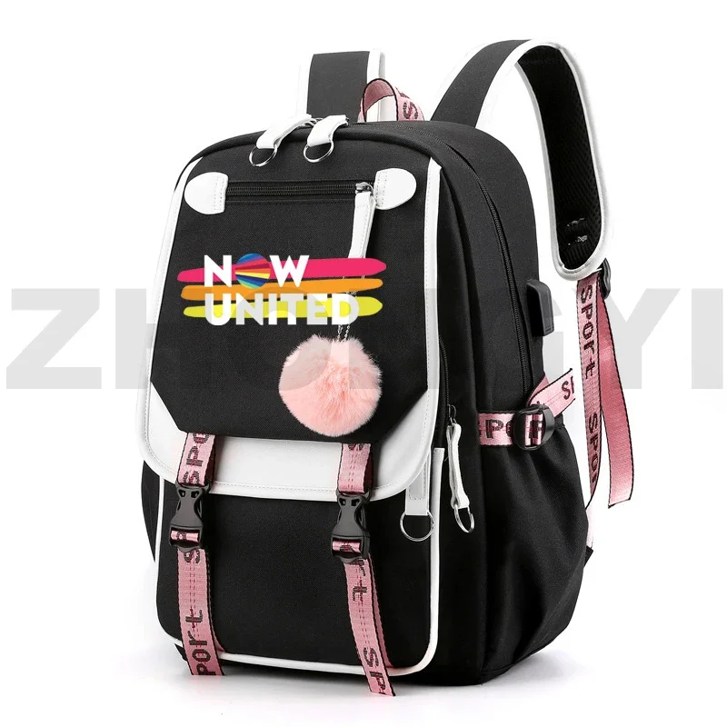 Now United Print Backpacks High Quality Boys Merch Anime Japanese Bag UN Team Kawaii Teens Mens Bookbag Canvas Bags for Women