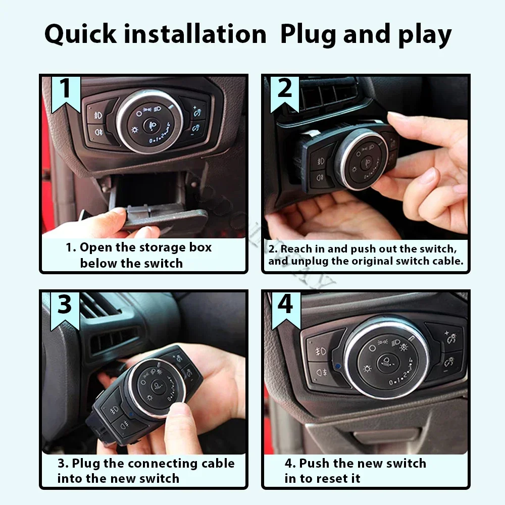 Car Headlight Switch Control Sensor AUTO Headlamp Fog Light Module Accessories For Ford new Focus kuga Ecosport mondeo 2017 2018