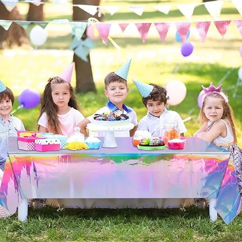 1/3/5Pcs Dazzling Color Disposable Tablecloth 137×183cm Waterproof Cover for Wedding Banquet Holiday Dinner Birthday Party Decor