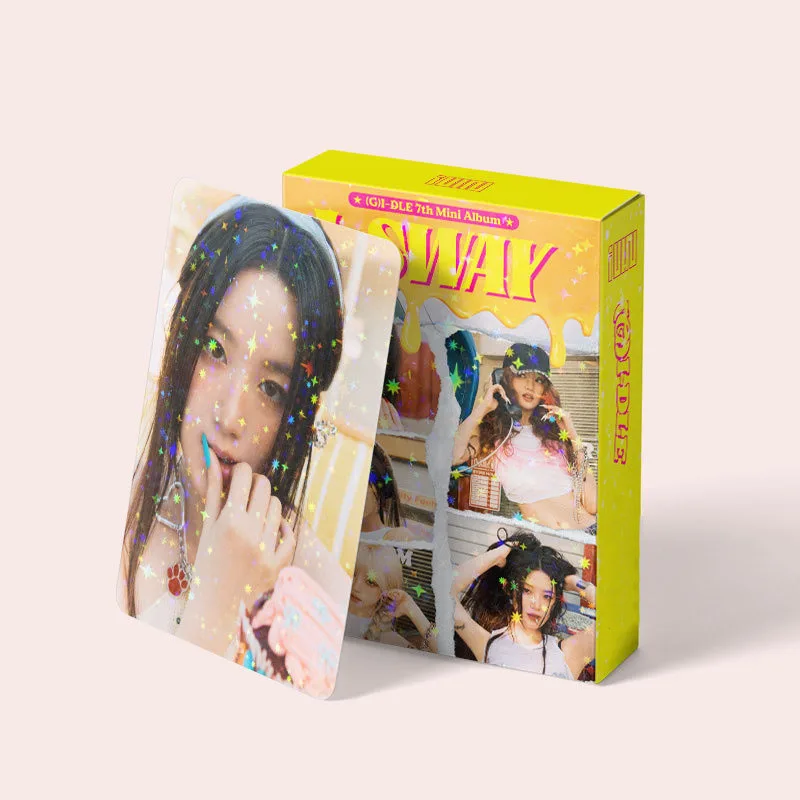 45pcs/set GDILE New Album LOMO Card Laser Card I SWAY Photo Card Glitter Card  Yuqi Shuhua Meiyan Postcard Holographic Card