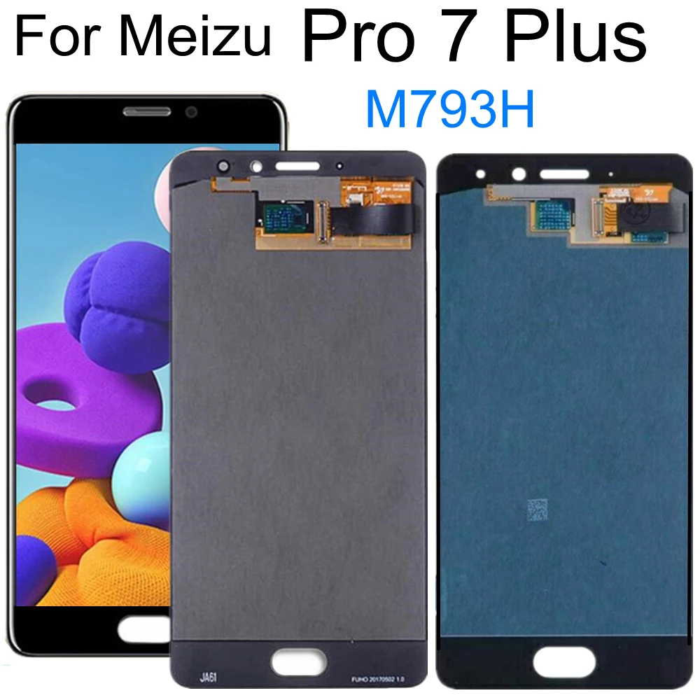 Super AMOLED For Meizu Pro 7 Plus M793H LCD Display with Touch Screen Panel Digitizer Full Assembly  For Meizu Pro7 Plus Display