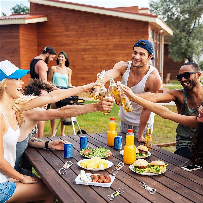 N89R 10 pezzi sublimazione spazi vuoti portachiavi apribottiglie in metallo vuoto portachiavi rettangolo trasferimento di calore sublimazione portachiavi