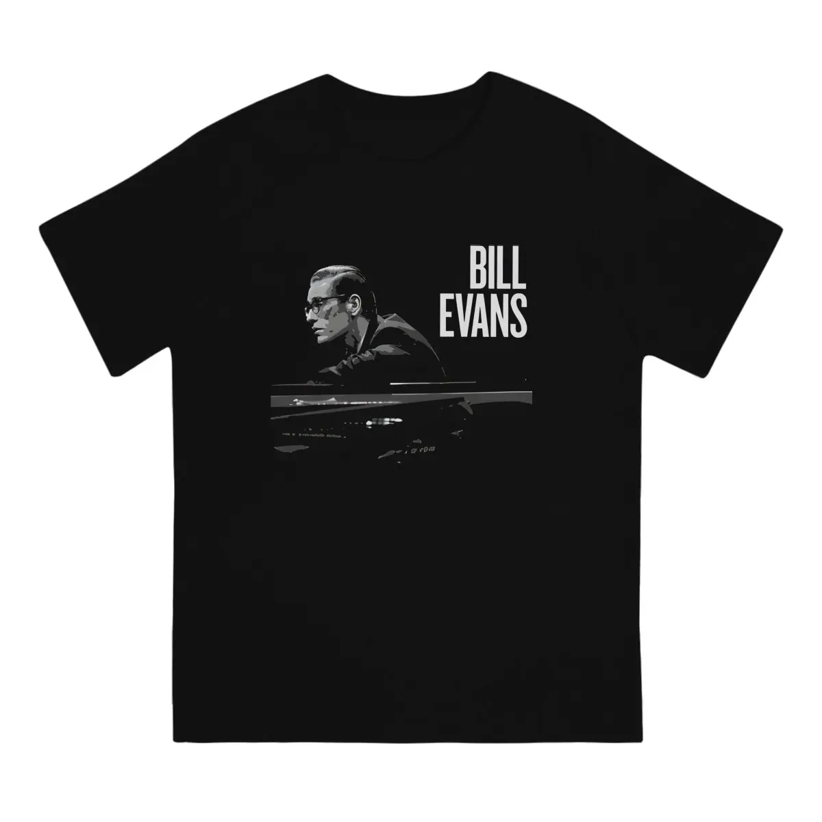 Bill Evans Creative TShirt for Men Jazz Music Round Neck Basic T Shirt Hip Hop Birthday Gifts Tops