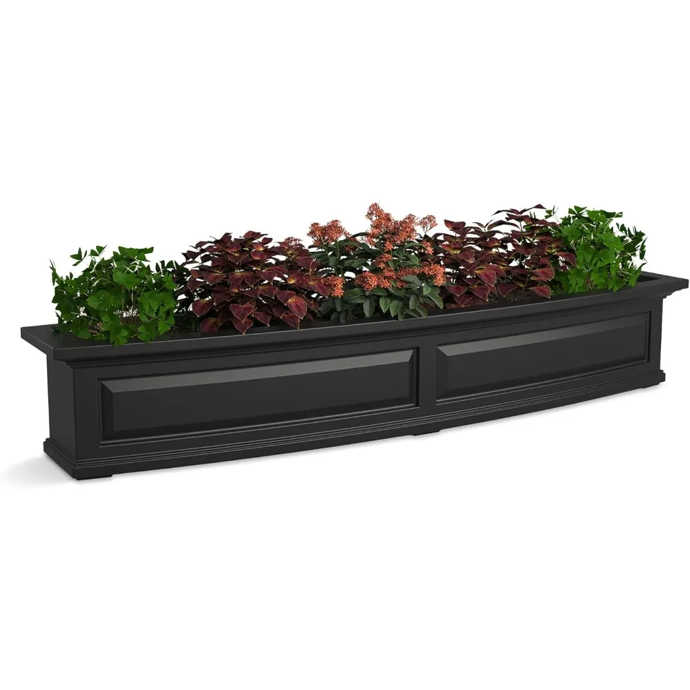 

Nantucket 5ft Window Box - Black - 60in L x 11.5in W x 10in H - with 6.5 Gallon Built-in Water Reservoir (4832-B)