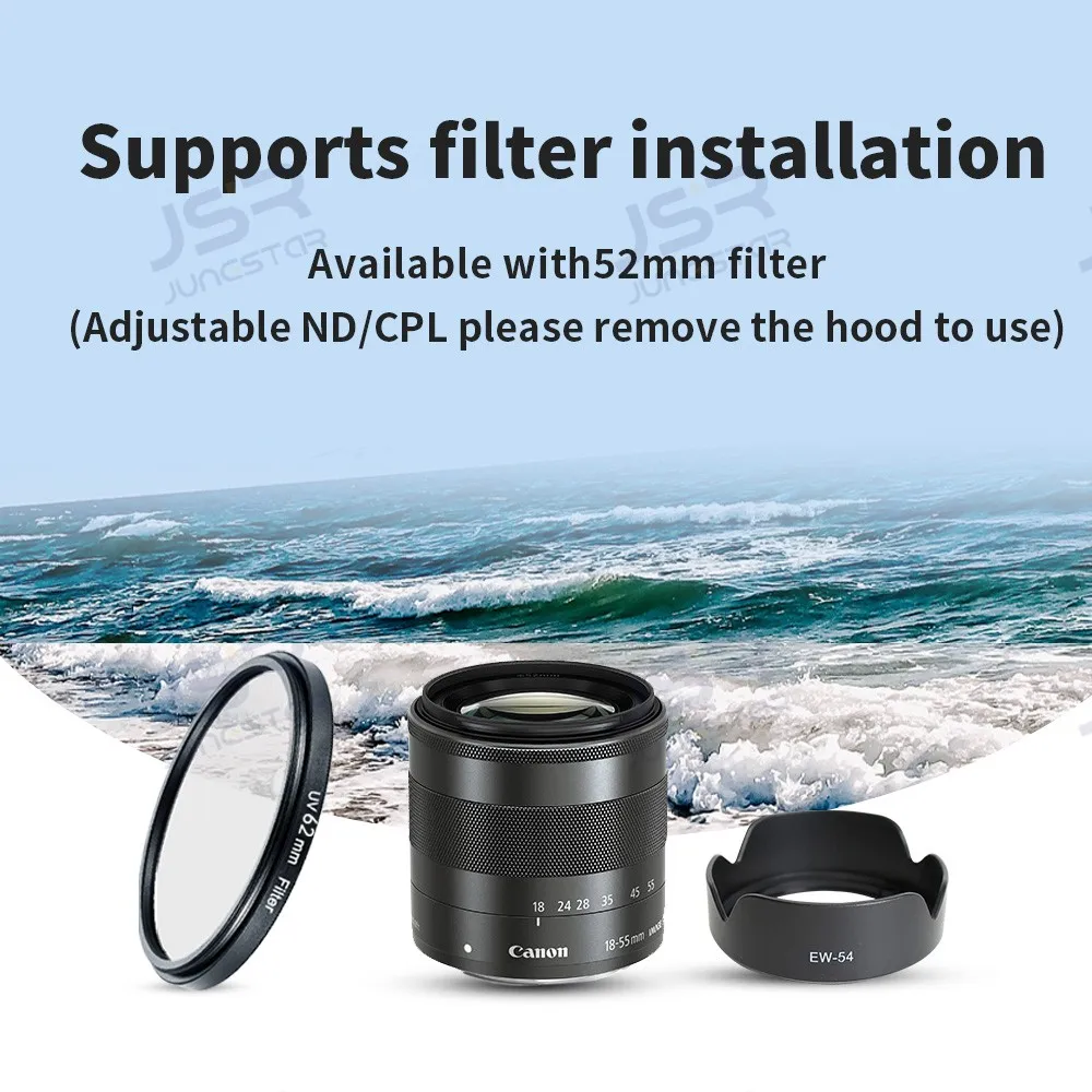 Подходит для Canon EW-54 световой экран EOS M2 EOSM3 беззеркальный EF-M 18-55 мм крышка объектива лотоса