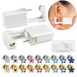 1PC Disposable Sterile Ear Piercing Unit Flowers Crystal No Pain CZ Ear Studs Earrings Tragus Cartilage Helix Piercing Jewelry