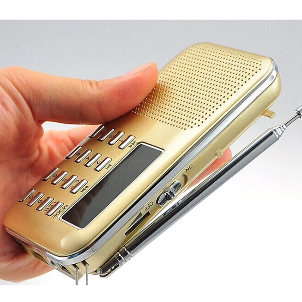 

Mini Portable Speaker LED Flashlight Card U Disk MP3 Playback Rechargeable Slim Design Audio Output MP3