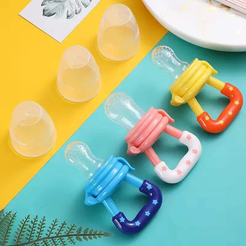 

3 Baby Fruit and Vegetable Teether Food Supplement Bite Le Silicone Baby Feeding Tableware