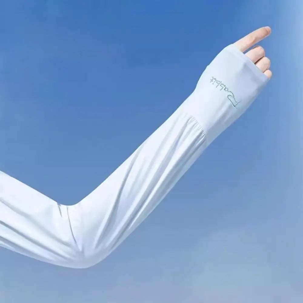 

New Ice Silk Sunscreen Arm Sleeves Loose Fit Breathable Sun Protection Glove UV Protection Summer Cycling Arm Sleeves