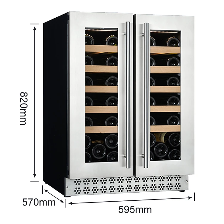 Dual Temperature Refrigerated Wine Cellar Cooler Vinicole High-end Free Standing 40 Bottles CB Electronic Temperature 70 220
