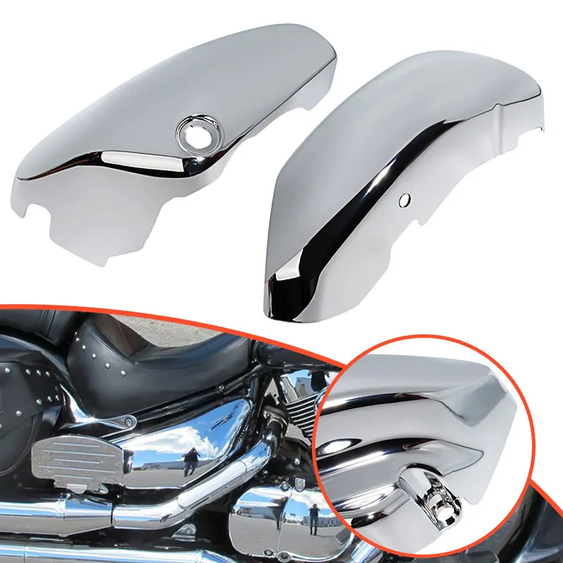 Хромированная боковая крышка аккумулятора мотоцикла для Suzuki Boulevard Voluisa C50 VL400 VL800 2005-2017, защита левого и правого обтекателя
