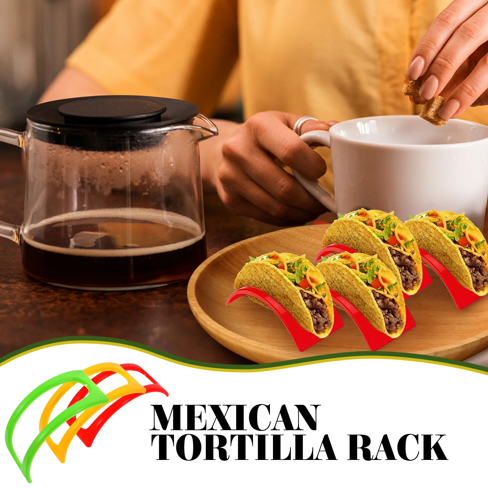 

3 шт. пластиковый держатель для тако, стойка для бурритовых тортильев, блинов, кухонный поднос для тако, аксессуары для мексиканской еды, вечерние
