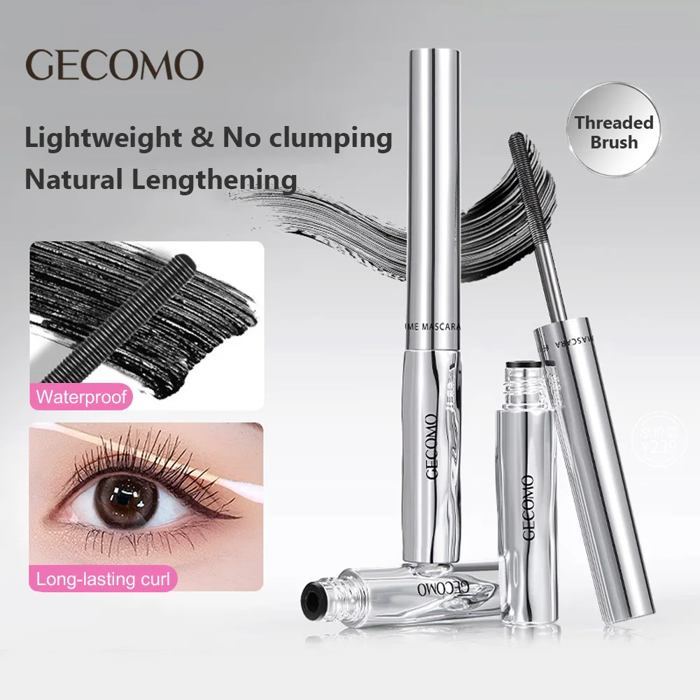 GECOMO Slender＆Dense Mascara Smudge-Proof Long-Lasting Natural Curling Thickening Spiral Brush Mascara