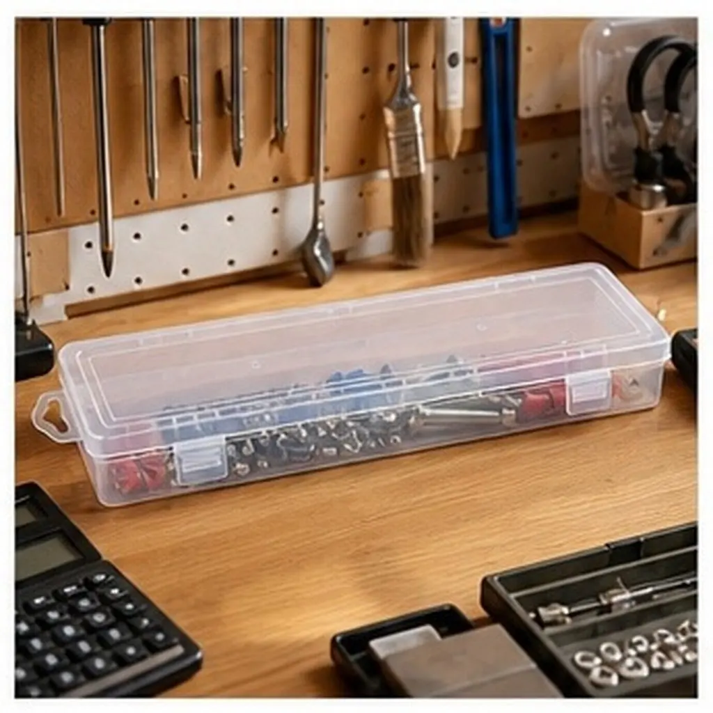 Transparent Small Tool Box Heavy-Duty Plastic Bead Storage Case Organizer with Wall-Mount Holes for DIY Craft Jewelry Buttons