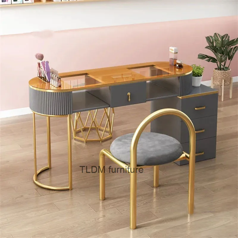 Modern Simple Manicure Table single double Nail Table for Beauty Salon Designer Professional Nail Tables nail Salon Furniture