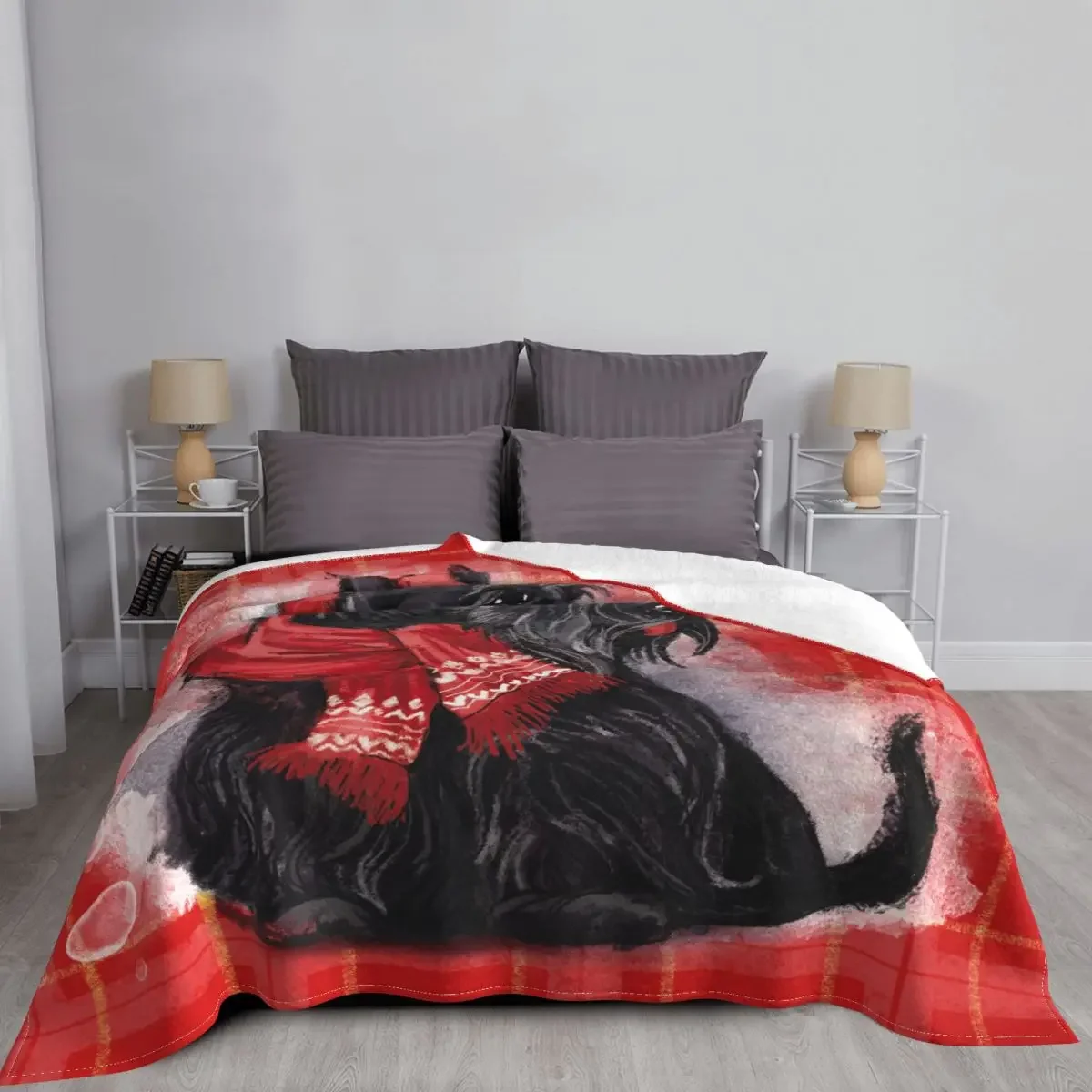 Yorkshire Terrier Christmas Blankets Flannel All Season Cute Dog Animal Ultra-Soft Throw Blankets for Bedding Outdoor Rug Piece