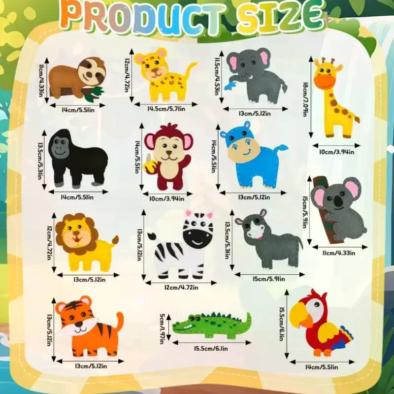 Bosdieren Knutselset Boswezens DIY Naaien Vilt Pluche Dieren Voor Kinderen Beginners Educatieve Naaiset Meisje Kunst Speelgoed