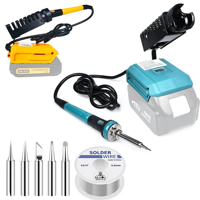 60W Wireless Electric Soldering Iron for Makita/Dewalt 20V battery Welding Tool with Stand 936 Tip 500 Temperature Fast Heating