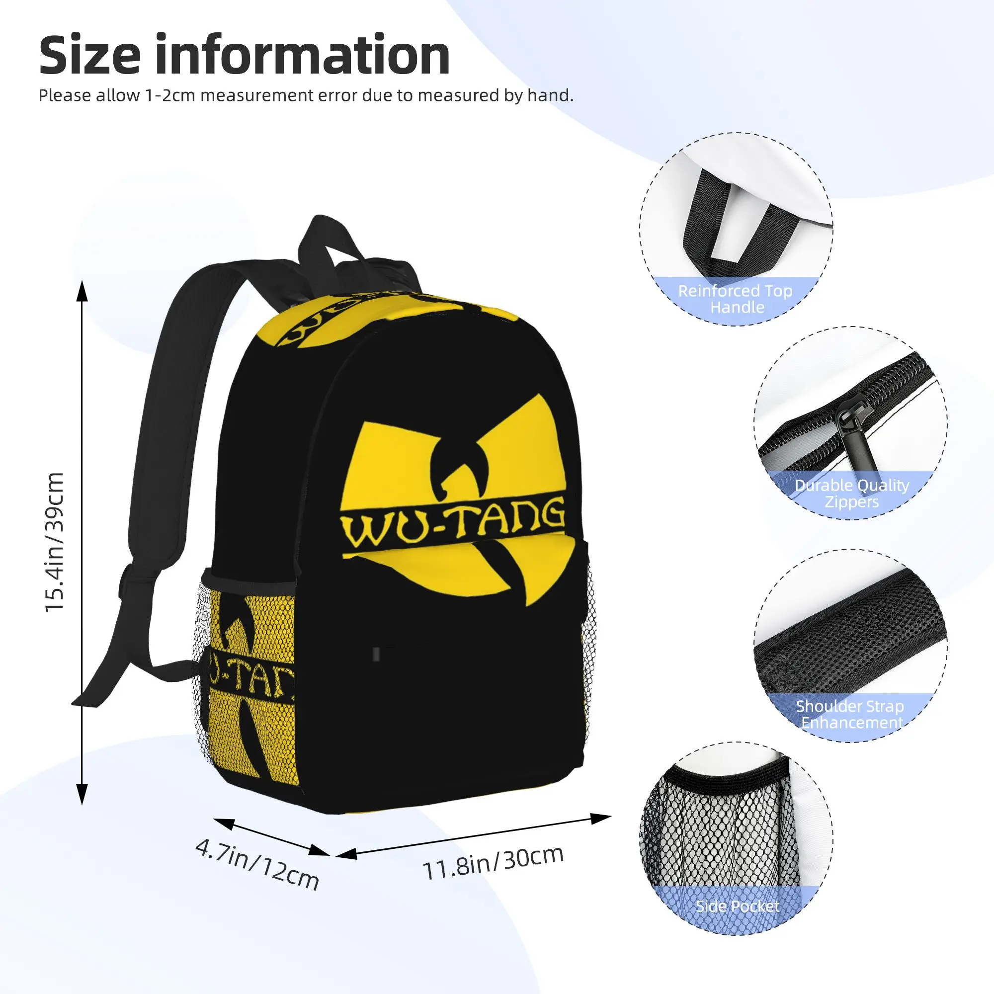 Wu Tang Clan Print  Backpack Hot Sale Daypack Large Capacity Boys Girls BookBag Shoulder Bags for Men Women School Bag