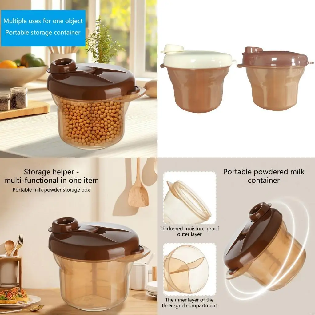 

97BE Rotatable Container 3 Separate Sections Freshness Control For Cereal