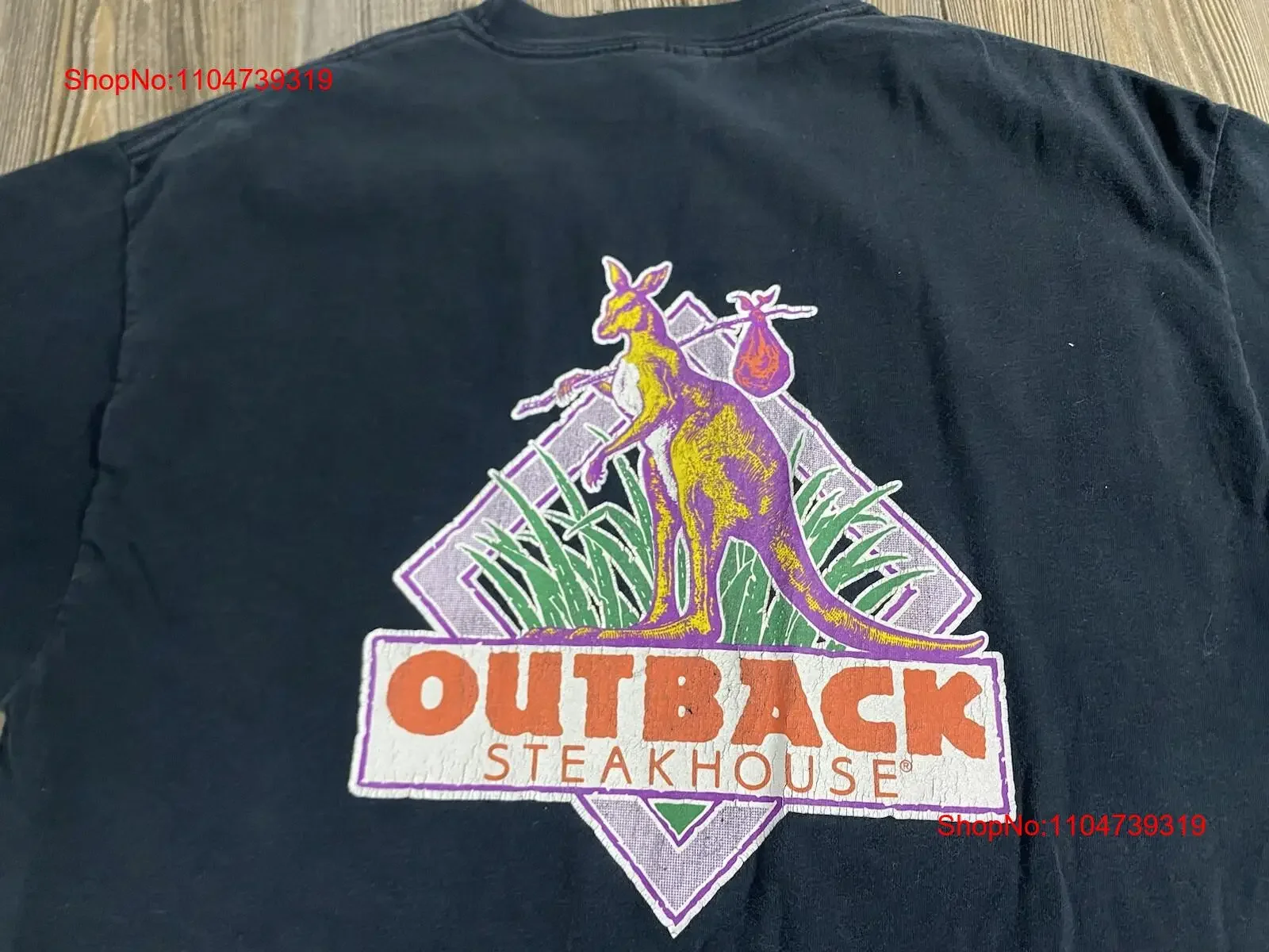 

Vintage Outback Steakhouse T Shirt Adult L 90's Promo Retro Faded Distressed USA vintage Washed homme Stretched