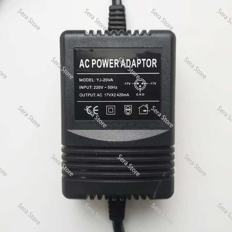 Mixer special power adapter, external power cable, three-pin, 3-hole power supply accessories, transformer, dual 17V