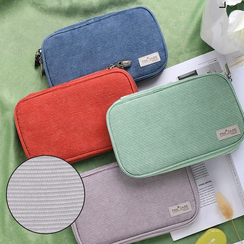 Imagen 2 del producto Kokuyo-funda de pana plana abierta con múltiples bolsillos, bolsa para lápices, bolsa de almacenamiento, bolso A7025