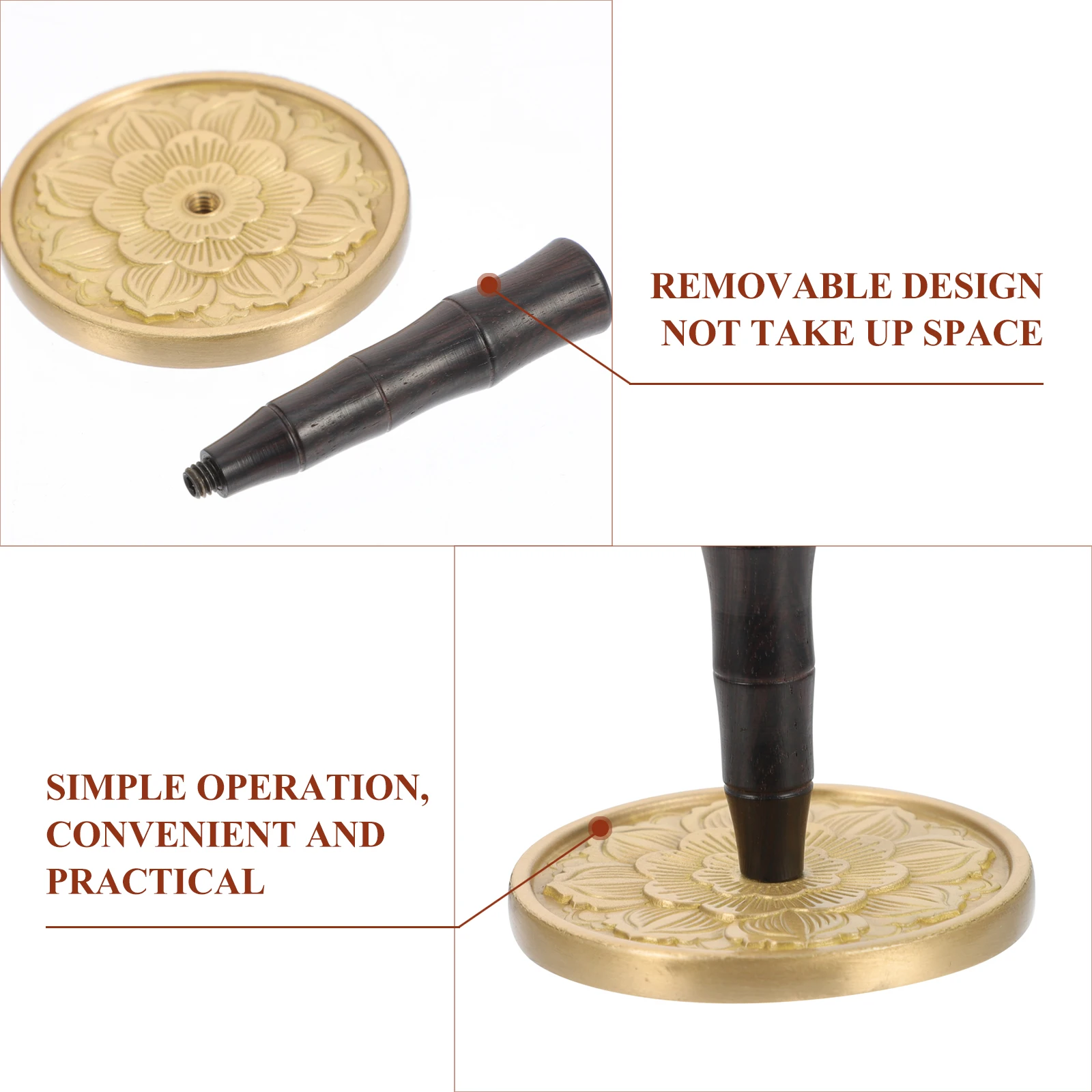 

Bronze Lotus Ash Press Incense Burner Accessories Delicate Copper Censer Pressing Supply