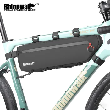 Rhinowalk Borsa per telaio bici 2.1L-2.7L Borsa per bicicletta sotto il tubo a prova di spruzzi Borsa triangolare Sistema di rilegatura inferiore con cerniera SBS a doppia faccia