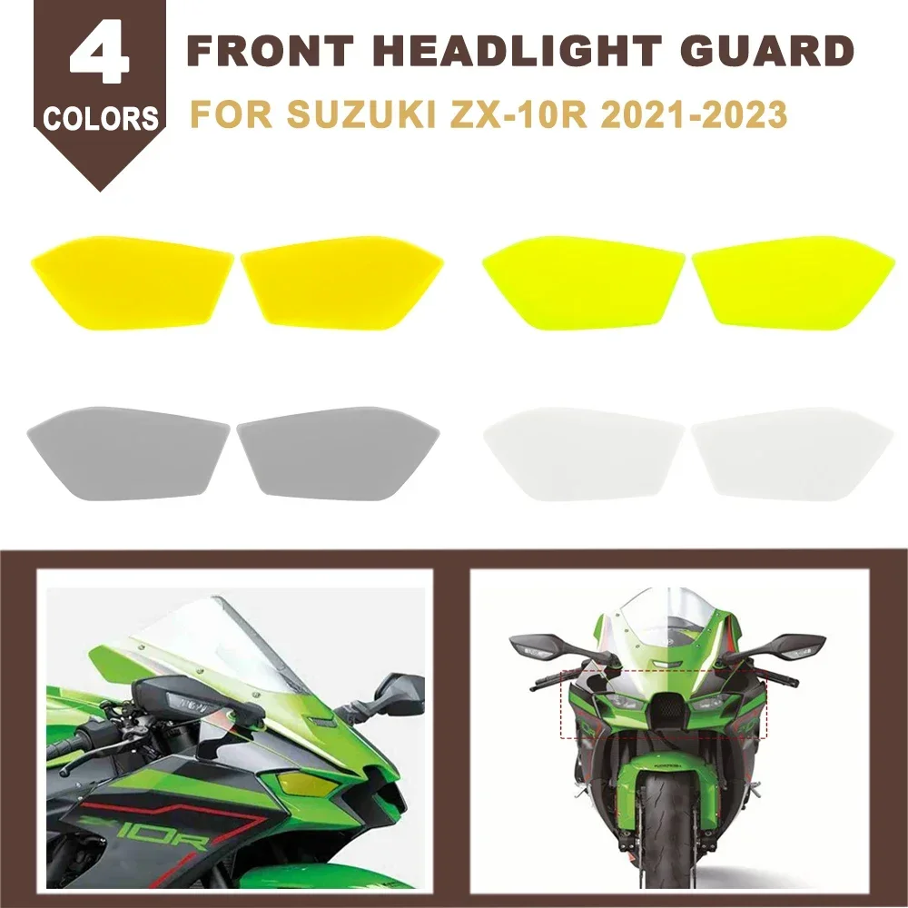 

Motorcycle Headlight Front Head Lamp Guard Shield Screen Lens Cover Protective Fits For Kawasaki ZX10R ZX-10R ZX 10R 2021-2023