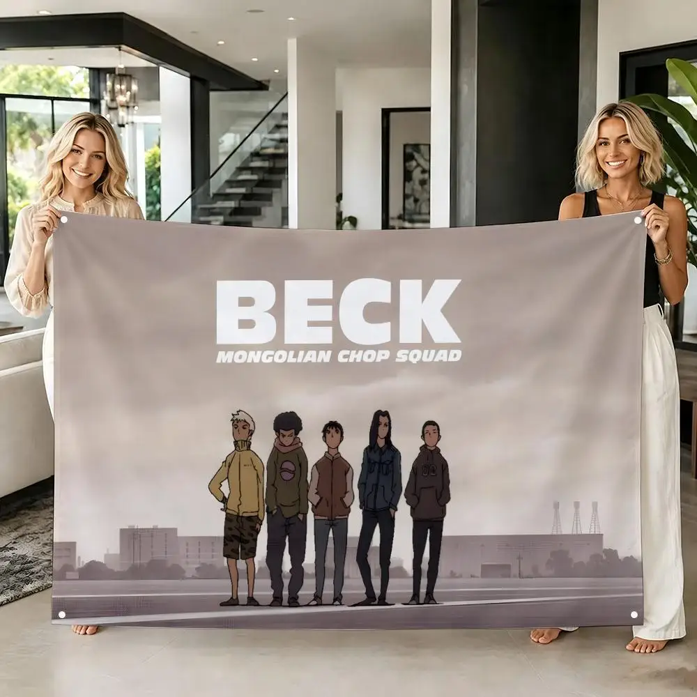 Rock Music Anime B-BECK Mongolian Chop Squad Flags Tapestry Creative Pattern Photo Living Room Wall Art Party Outdoor Decor