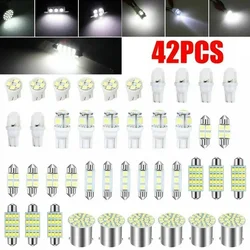 42Pcs/set 31mm 41mm 36mm Car Interior Combo LED Map Dome Door Trunk License Plate Light Bulbs White