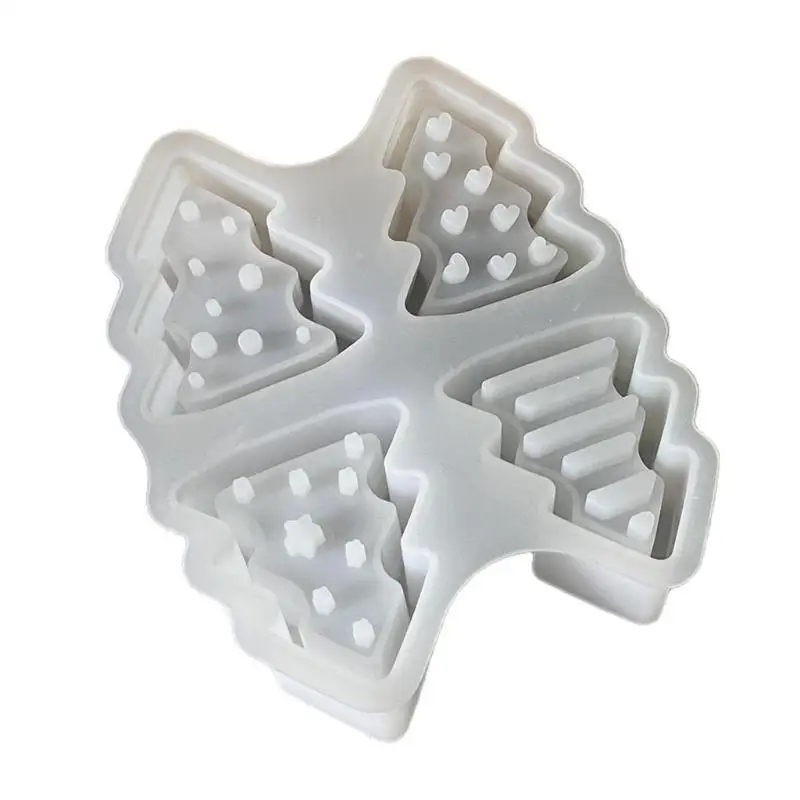 

652F 4 Cavities Tree Silicone Mould Christmas Tree Silicone Mold For Making Tealight Holder Epoxy Resin Project