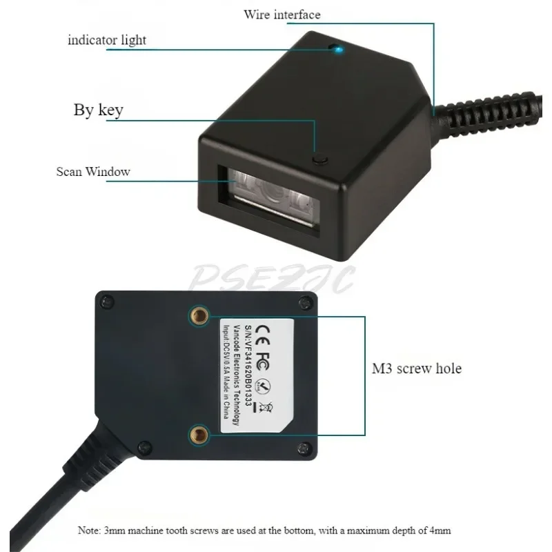 CD3517 Fixed One-dimensional Scanner Assembly Line Storage Cabinet Barcode Scanner Door Barcode Reader Head