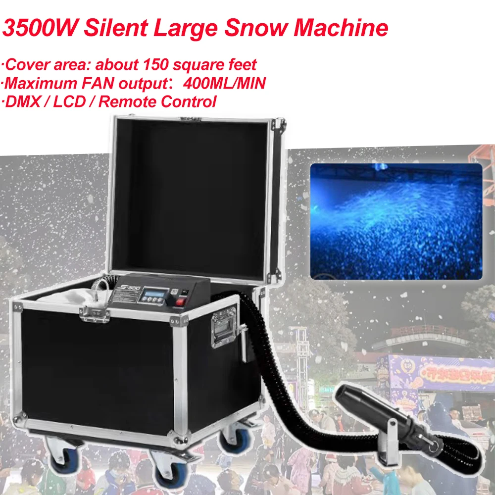 

3500W Silent Large Shaking Snow Machine LED Stage Snow Machine Performance Christmas Party High-Power Automatic Snow Blower