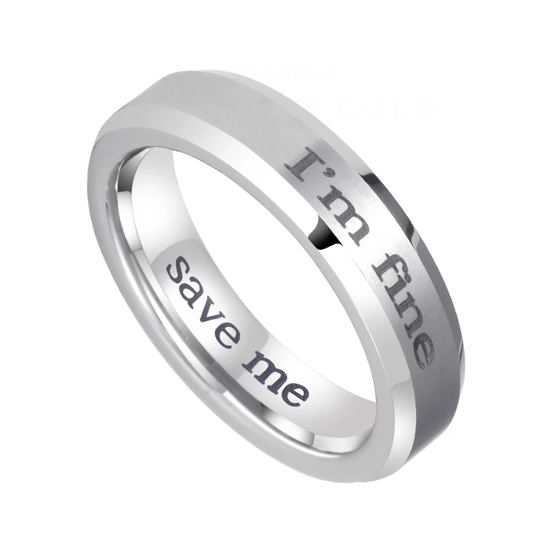 Saya Men's Tungsten Ring Redemption Inspired Premium Vibe & Unique Personality Minimalist Stylish Niche Desig Trendy Engravable