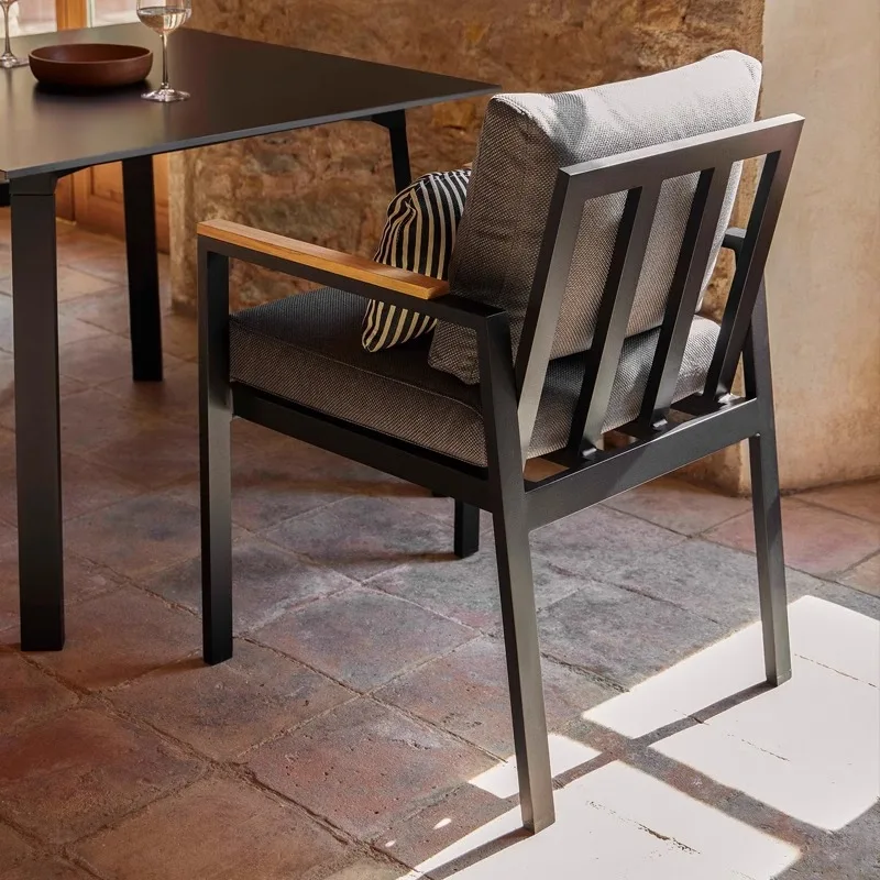 Outdoor tables and chairs courtyard open-air rain and sun protection outer stall coffee milk tea shop aluminum alloy garden