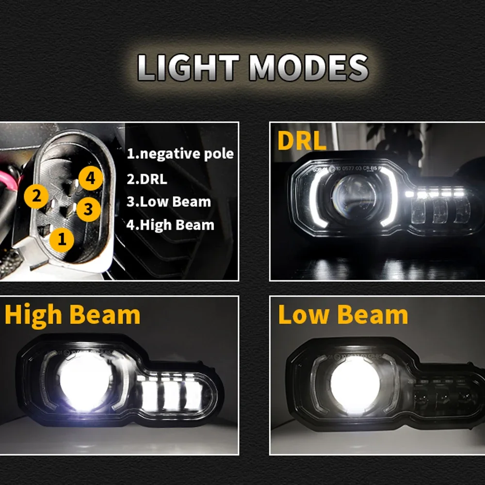 For BMW F800GS Adv 2018 Motorcycle Headlight F800R F800GS F700GS F650GS LED Front Light Head DRL Lamp High Low Beam Accessories