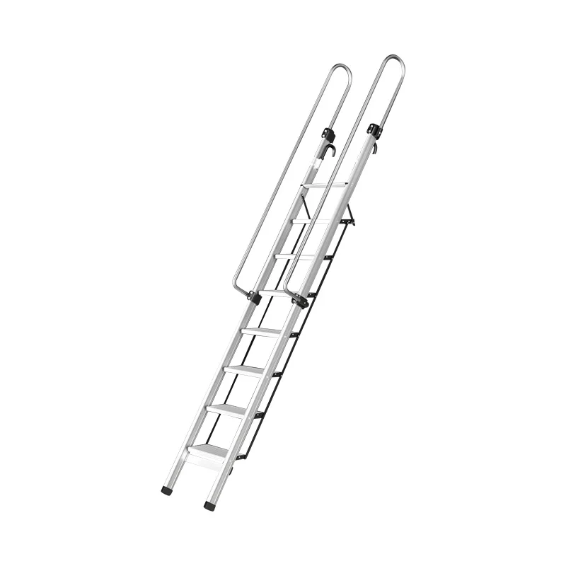 household special telescopic folding handrail up and down bed roof aluminum alloy stairs