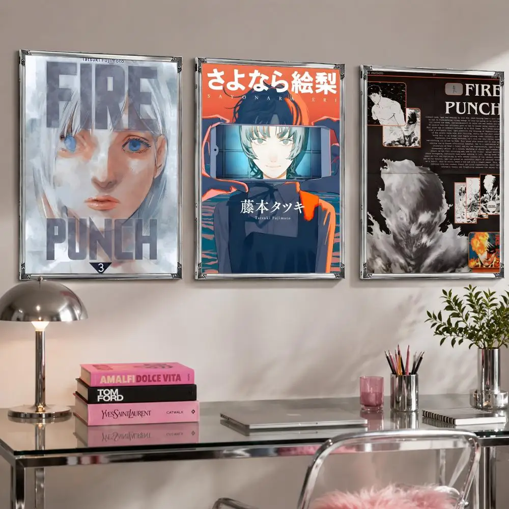 anime F-Fire P-Punch Poster Self Adhesive Wall Decor Waterproof Removable for Bedroom Living Room bar Gift