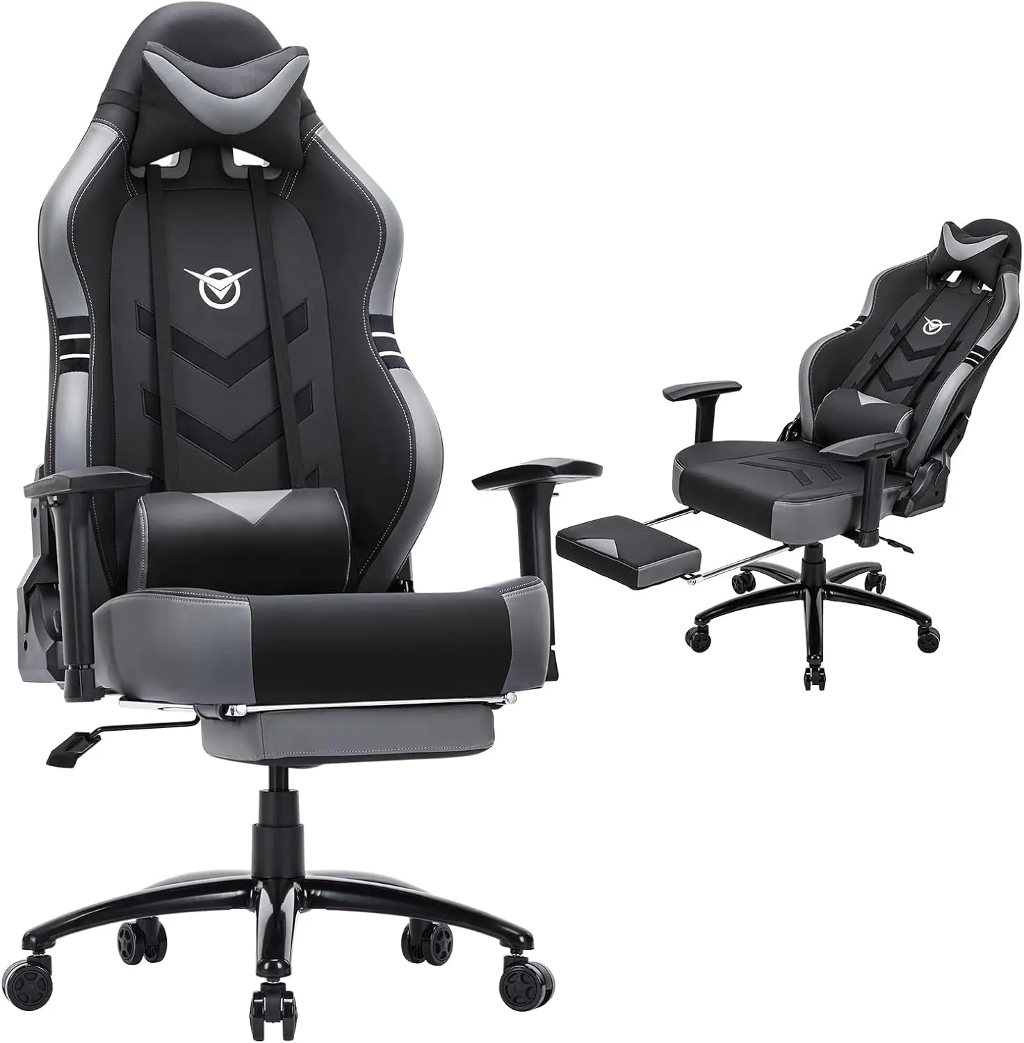 

Big and Tall Gaming Chair with Footrest 350lbs-Racing Computer Gamer Chair, Ergonomic High Back PC Office Chair with Wide Seat,